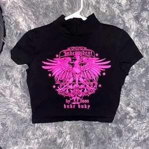 Black Trendy Crop Top